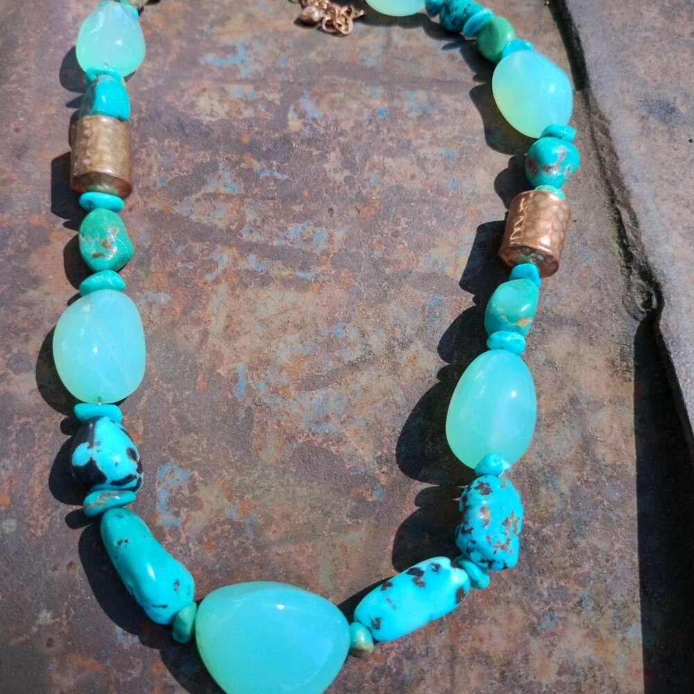 Jay King DTR mine finds Turquoise Gemstone Copper necklace stunning - Picture 10 of 14